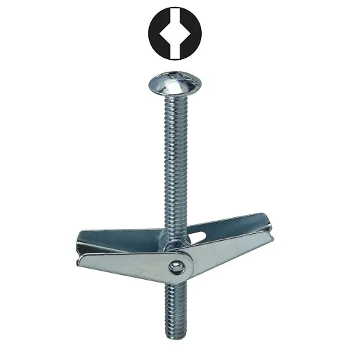 Dottie TB44DS 1/4" X 4" Square/Slotted Mushroom Head Toggle Bolt