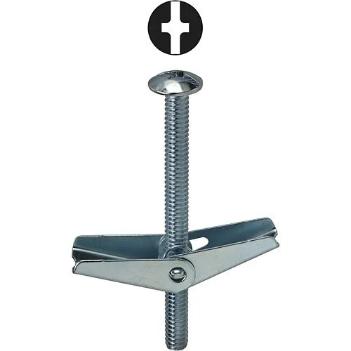 Dottie TBC43 1/4" 3" Phillips/Slotted Mushroom Head Toggle Bolt, 50-Pack
