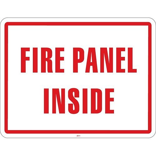 Maxwell SN-FIRE-R Fire Panel Inside Sign, 11"x 8.5", Red and White