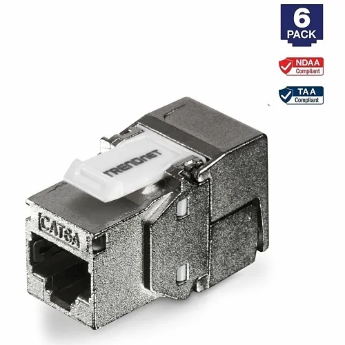 TRENDnet TC-K06C6A Shielded CAT6A Keystone Jack, 6-Pack, RJ-45