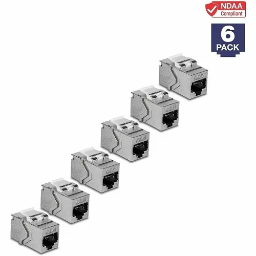 TRENDnet TC-KC06C6A CAT6a RJ-45 Keystone Inline Coupler, 6-Pack