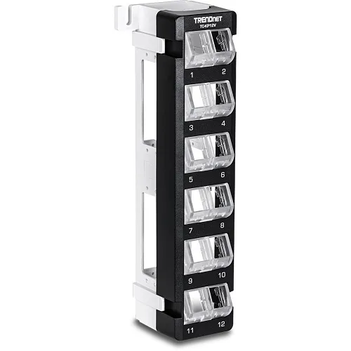 TRENDnet TC-KP12V 12-Port Blank Angled Wall Mount Keystone Patch Panel