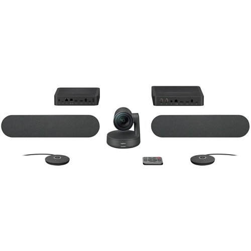 Logitech Rally Plus Ultra HD 4K Conference Camera System with Dual-Speakers and Mic Pods for Large Rooms