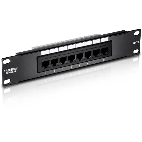 TRENDnet TC-P08C6 8-Port Patch Panel, CAT6, Unshielded, 10"W