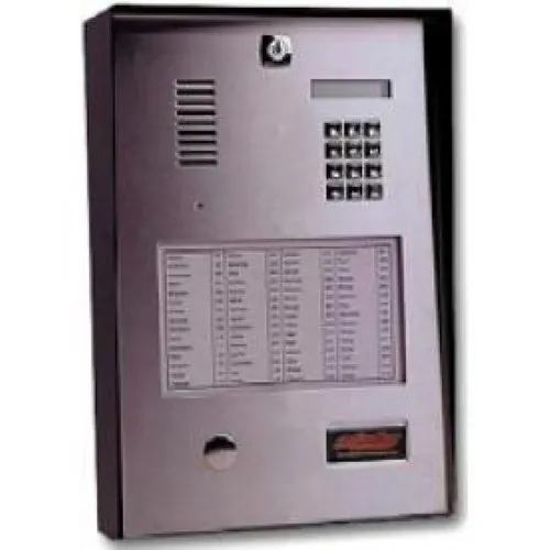 Alpha TE903 Surface Mount Telephone Entry Master Station, Stainless Steel with Black Painted Enclosure and Rain Hood with Built-In 100 Name Directory