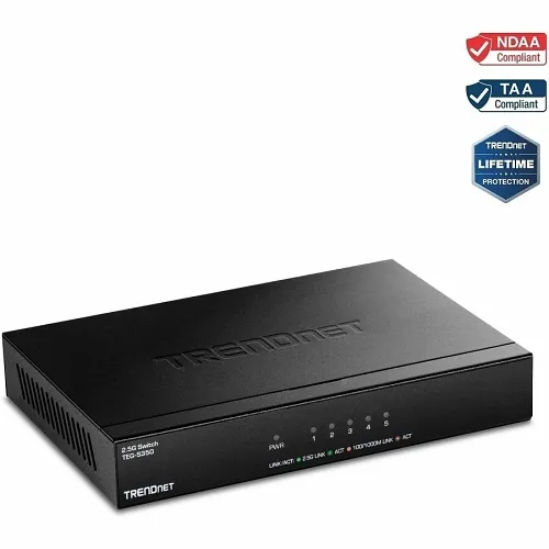 TRENDnet TEG-S350 5-Port Unmanaged 2.5G Switch, 25Gbps