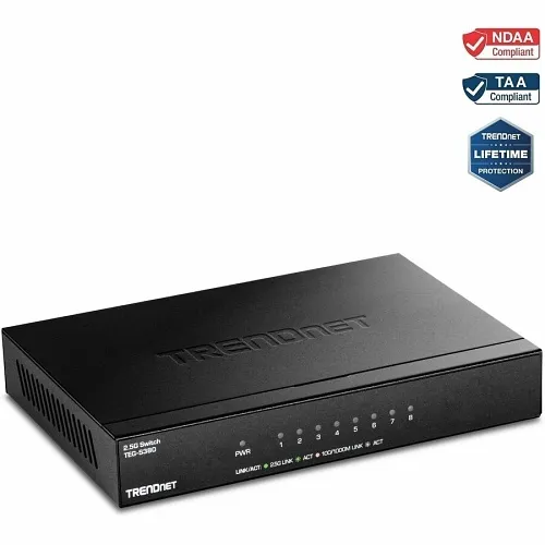 TRENDnet TEG-S380 8-Port Unmanaged 2.5G Switch, 40Gbps