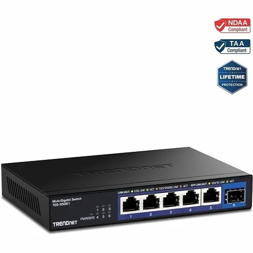 TRENDnet TEG-S5061 6-Port 2.5G Unmanaged Network Switch with 10G SFP+ Port