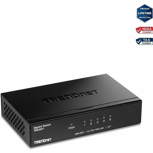 TRENDnet TEG-S51 5-Port Gigabit Desktop Switch
