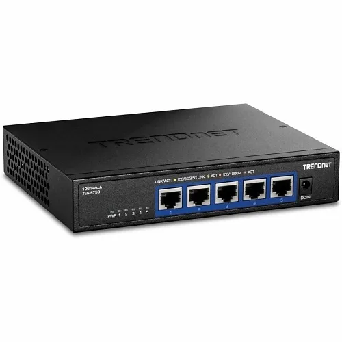 TRENDnet TEG-S750 5-Port 10G Switch, Black
