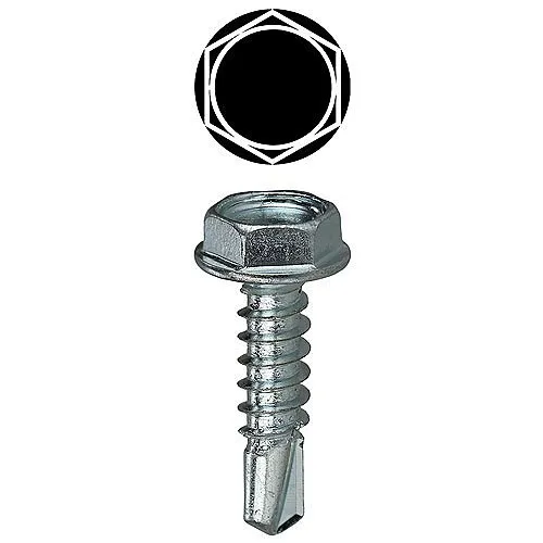 Dottie TEKHW81 #8 1" Hex Washer Head Self Drilling Screw, 100-Pack