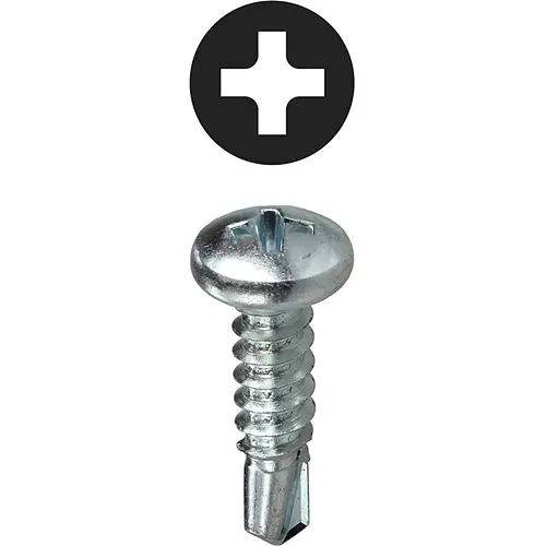Dottie TEKPH612 #6 1/2" Phillips Pan Head Self Drilling Screw, 100-Pack