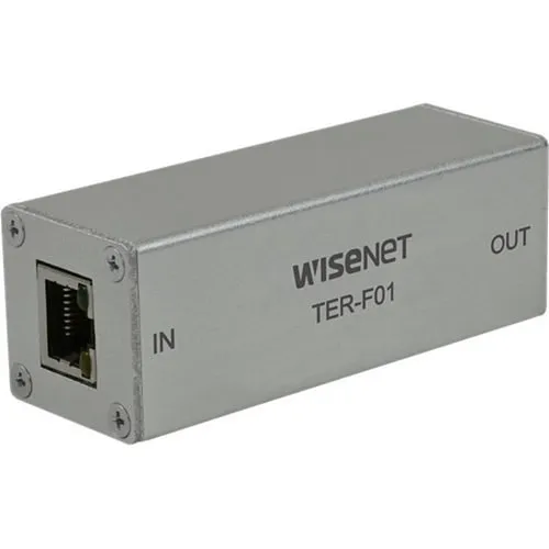 Hanwha TER-F01 TER-F01 Series 10/100Mbps Ethernet Repeater with 60W Pass-Through PoE