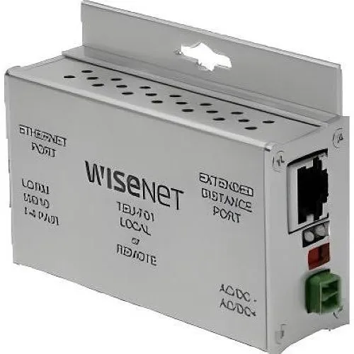 Hanwha TEU-F01 1-Channel Ethernet Over UTP Extender with Pass-Through PoE