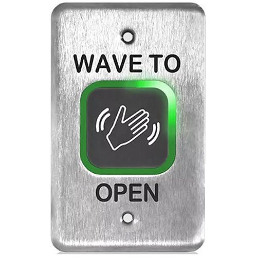 BEA 10MS41-S Magic Switch Family Single Gang Touchless Actuator with Adjustable Range and Relay Hold Time, Text Hand Logo, Stainless Steel