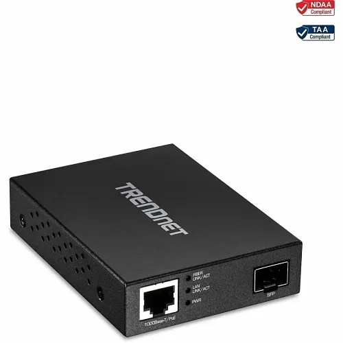 TRENDnet TFC-PGSFP Gigabit PoE PD SFP Fiber Media Converter