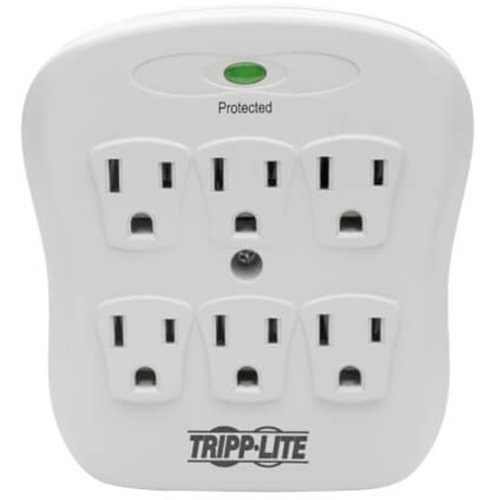 Tripp Lite SK6-0 Low-Profile Surge Protector with Diagnostic LED, 540 Joules, 6-Outlet