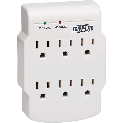 Eaton Tripp Lite SK6-0/SPIKEBLOK Eaton Tripp Lite SK6-0 Low-Profile Surge Protector with Diagnostic LED, 540 Joules, 6-Outlet