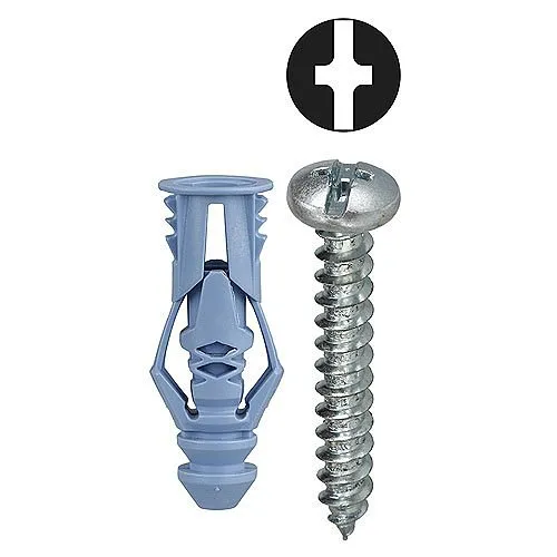 Dottie TG10KTP #10 Blue Triple-Grip Anchor Kit with Pan Head Combo Drive Screws (Tuff Pack)