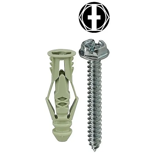 Dottie TG12KHXTP Anchor, #12 Green TrIPle-Grip Anchor Kit with Hex Head Combo