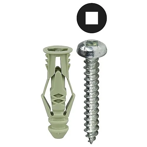 Dottie TG12KSQ Anchor, #12 Green TrIPle-Grip Anchor Kit with Pan Head Square