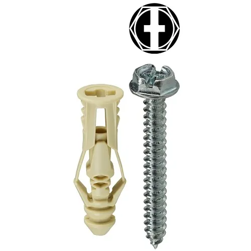 Dottie TG6KHXTP Anchor, #6 Beige TrIPle-Grip Anchor Kit with Hex Head Combo