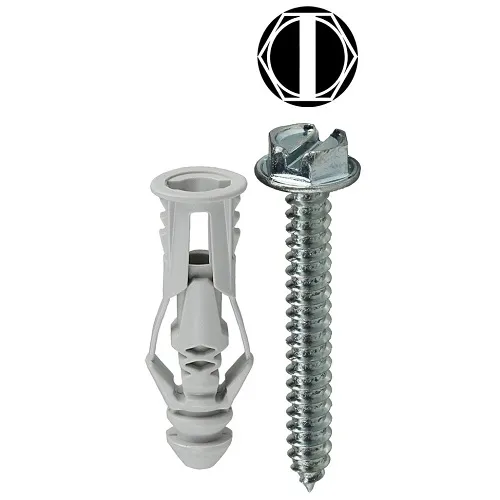 Dottie TG8KHXTP Anchor, #8 Grey TrIPle-Grip Anchor Kit with Hex Head Combo
