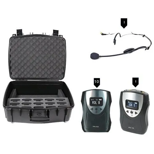 Williams AV TGS PRO 738 Multi-Channel FM Tour Guide System, Includes (10) PPA R38N Receivers