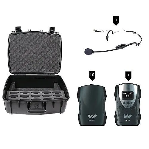 Williams AV TGS PRO MULTI Interference-Free FM Tour Guide System, Includes (10) PPA R37-8N Receivers