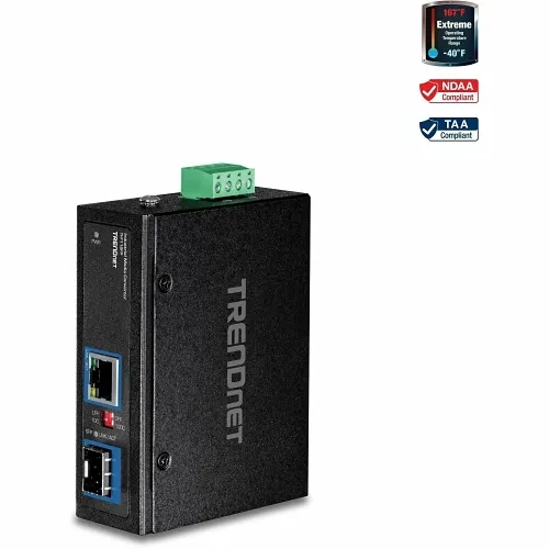 TRENDnet TI-F11SFP Hardened Industrial 100/1000base-T to SFP Media Converter