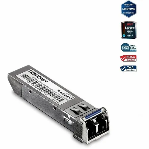 TRENDnet TI-MGBS10 1000BASE-LX Industrial SFP Single-Mode LC Module, 10 km