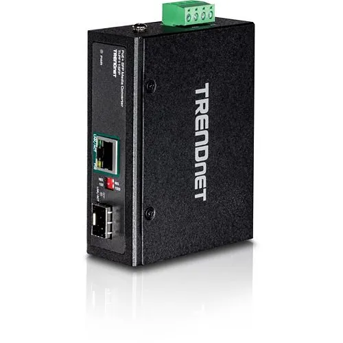 TRENDnet TI-PF11SFP Industrial SFP to Gigabit PoE+ Media Converter