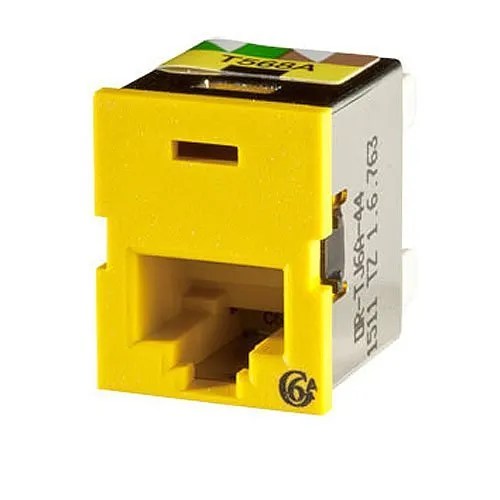 Ortronics TJ6A-44 Clarity CAT6A TracJack, T568A/B, 180°, Yellow