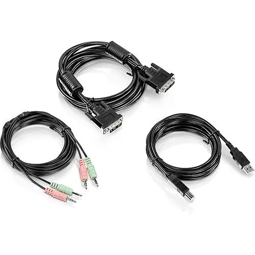 TRENDnet TK-CD10 DVI-I, USB and Audio KVM Cable Kit, 10'