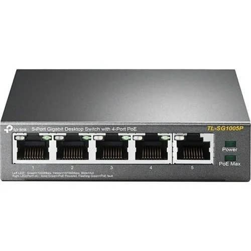 TP-Link TL-SG1005P 5-Port Gigabit Desktop Switch with 4-Port PoE+