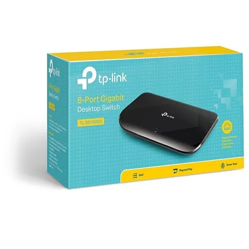TP-Link TL-SG1008D 10/100/1000Mbps 8-Port Gigabit Desktop Switch, 10Gbps Switching Capacity