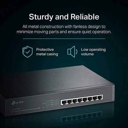 TP-Link TL-SG1008MP 8-Port Gigabit Desktop/Rackmount Switch with 8-Port PoE+