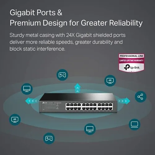 TP-Link TL-SG1024-S 24-Port Gigabit Desktop/Rackmount Switch