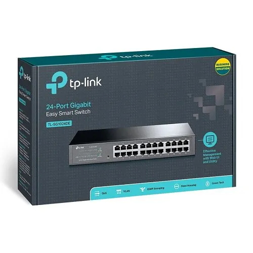 TP-Link TL-SG1024DE 24-Port Gigabit Easy Smart Switch With 24 10/100/1000 Mbps Rj45 Ports