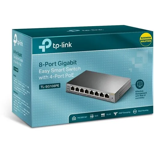 TP-Link TL-SG108PE 8-Port Gigabit Easy Smart Switch with 4-Port PoE