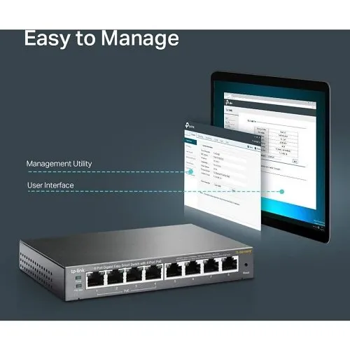 TP-Link TL-SG108PE 8-Port Gigabit Easy Smart Switch with 4-Port PoE