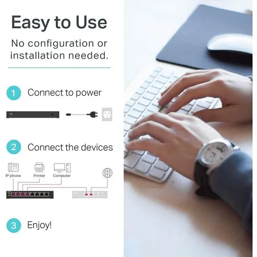 TP-Link TL-SL1218MP 16-Port 10/100 Mbps + 2-Port Gigabit Rackmount Switch with 16-Port PoE+