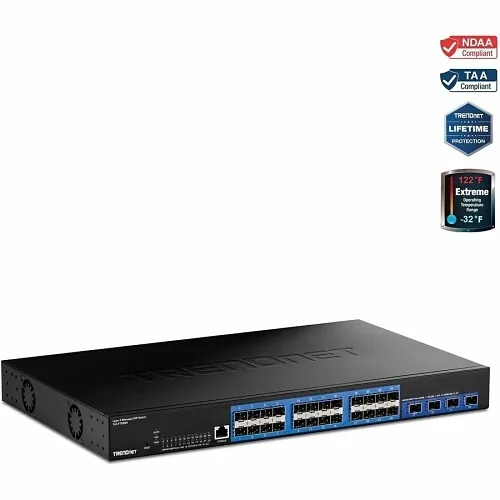TRENDnet TL2-F70284 28-Port Layer 2 Managed SFP Switch with 10G SFP+ Ports