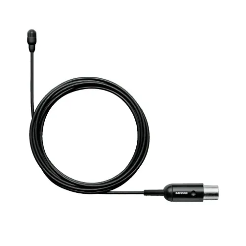 Shure TL47B/O-MTQG TwinPlex Low Sensitivity Sub-Mini Omni Lavalier Microphone with TA4F Connector, Black