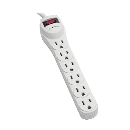 Tripp Lite TLP602 Protect It! 6-Outlet Home Computer Surge Protector, 2' (0.61 m) Cord, 180 Joules