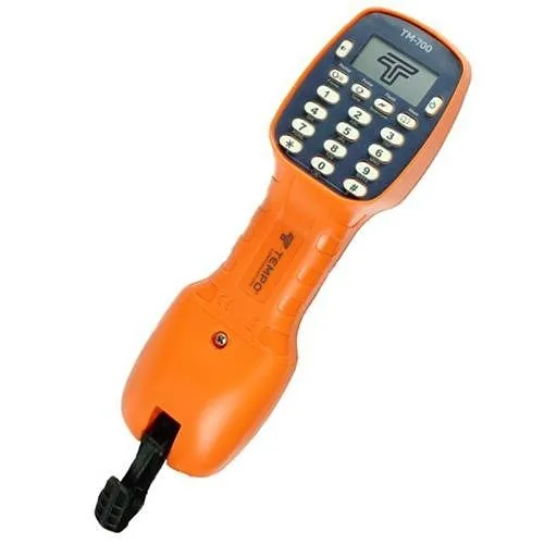 Tempo TM-700 Tele-Mate Professional Telephone Test Set with LCD Display, ABN Bed of Nails Croc Clips and RJ11