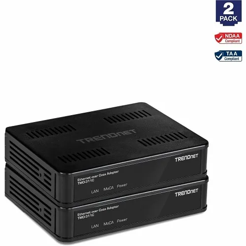 TRENDnet TMO-311C2K Ethernet Over Coax Adapter, 2-Pack