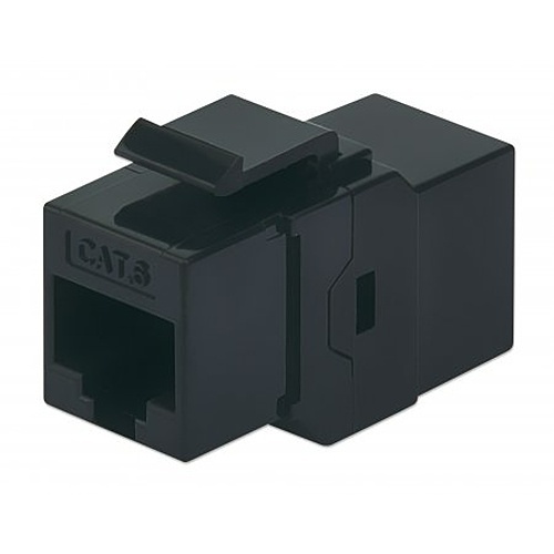 Intellinet 504898 CAT6 Inline Coupler UTP Keystone Type, 8P8C Female to 8P8C Female, Black