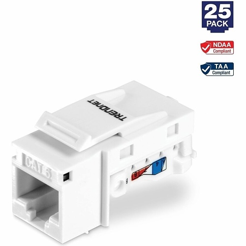 TRENDnet TC-K25C6 CAT6 Keystone Jack, 25-Pack