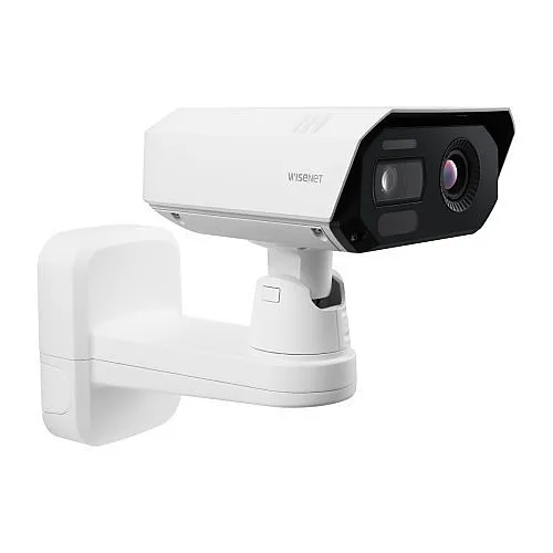 Hanwha TNM-C4940TD/KEX Series 8MP Bi-Spectrum AI Thermal Multi-Sensor IP Camera, 9.1mm Fixed Thermal Lens, 4.4-9.3mm Motorized Varifocal Visible Lens, White, TAA Compliant